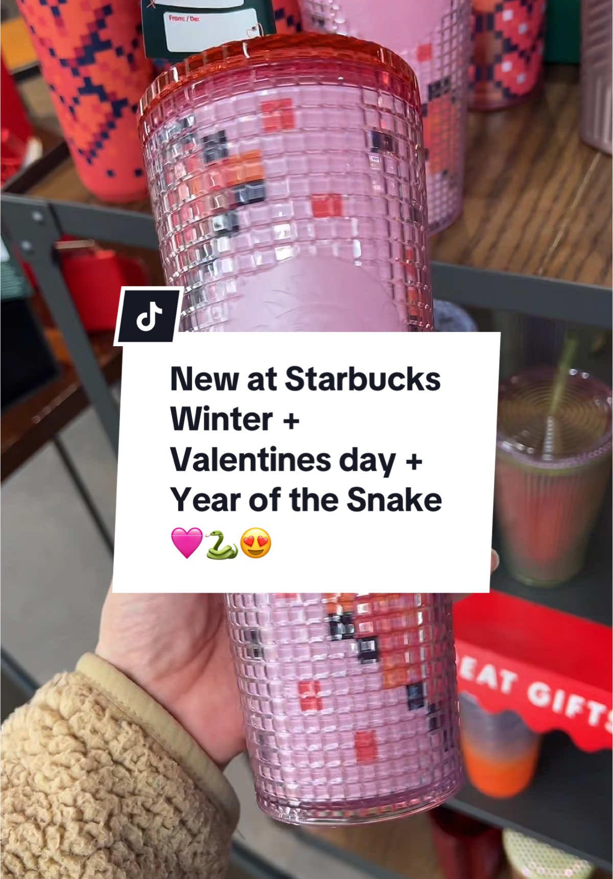 Went to the grocery store this morning and found the new Starbucks Winter cups 🫢 I wasn’t expecting that. Valentine’s Day cups and year of the Snake 🐍 #starbucks #starbuckscup #starbuckscups #starbuckswinterrelease #starbucks2025 #newatstarbucks