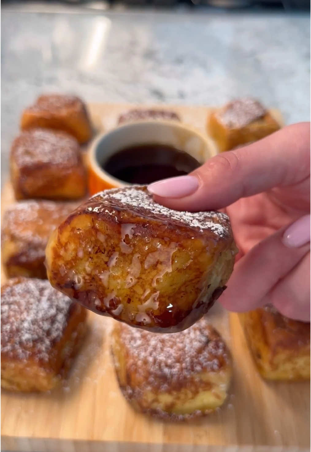 STUFFED french toast bites! ❄️🎄 #merrychristmas #breakfast