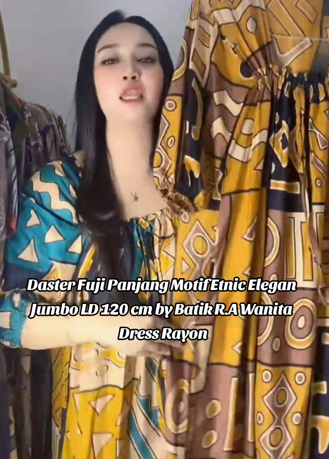 Daster Fuji Panjang Motif Etnic Elegan Jumbo#fyp #belilokal #daster #dastermurah #longdress #tiktoktokopedia 