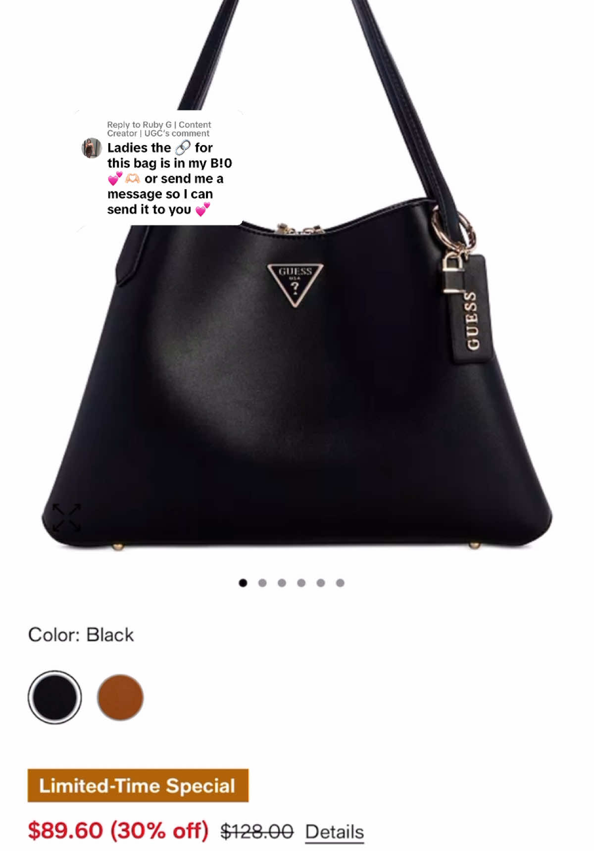 Replying to @Ruby G | Content Creator | UGC  the bag is on S A L E ✨✨👀 #guesspurse #microinfluencer #pursetok #purseshopping #creatorsearchinsights #macys 