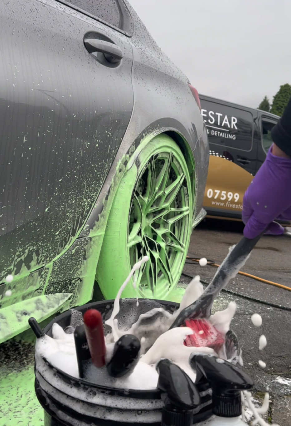 A scratch and shine would’ve washed 4 cars by the time it taken me to do ine wheel #oddlysatisfying #bmwm3 #asmr #cardetailing #foryou #carwash 