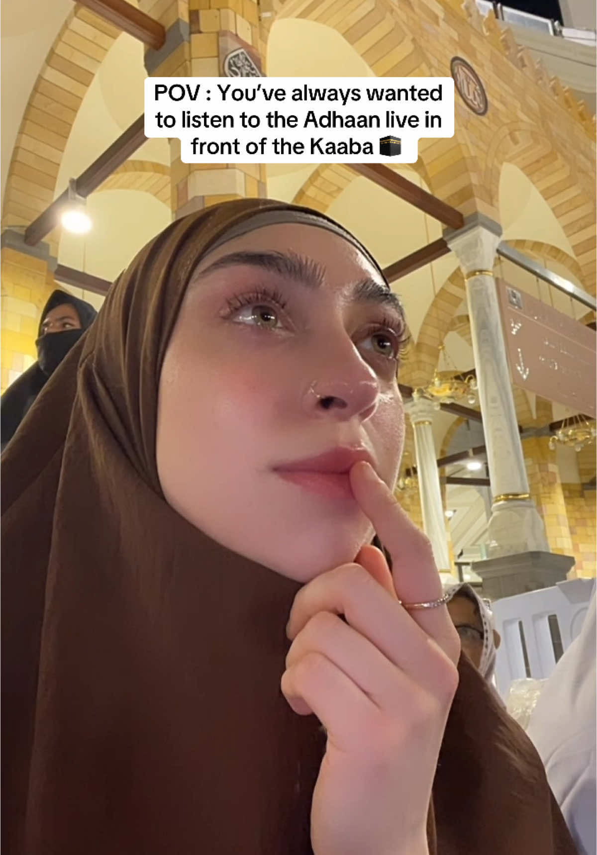 Listening to the adhaan in front of the kaaba #umrah #umrah2024 #muslim #muslimtiktok #fyp #foryou 