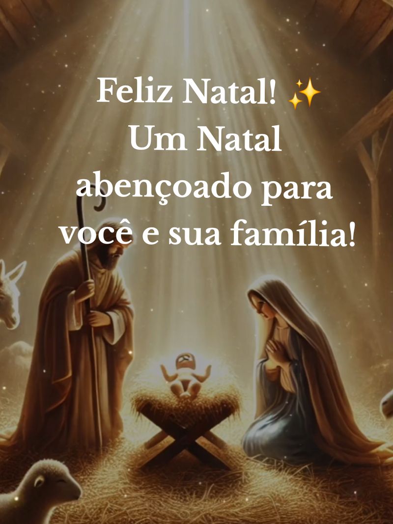 Feliz Natal! 🎄✨ Que esta data especial seja cheia de paz, amor e harmonia. Que o nascimento de Jesus renove a sua fé, traga alegria para o seu coração e fortaleça os laços de amor com sua família e amigos. Desejo que o espírito natalino preencha sua vida com esperança e muitas bênçãos. Que a luz do Menino Jesus ilumine seu caminho hoje e sempre. Um Natal abençoado para você e sua família! #FelizNatal #Natal2024 #AmorEGratidão #JesusÉONatal #FamíliaUnida #EspíritoNatalino #BençãosDeDeus #PazEAmor #ReflexãoDeNatal #EsperançaRenovada