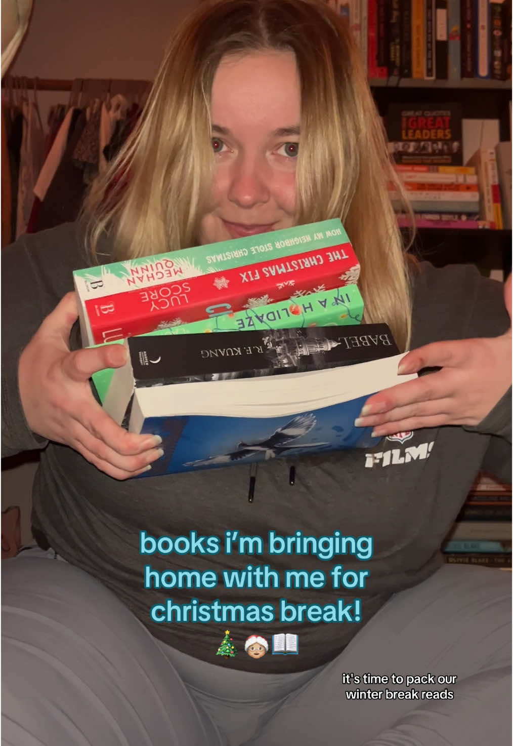 books im packing to read over my holiday break!🥰 might be over ambitious but i never wanna run out of options if i happen to make this work 😂 #holidayreads #christmasbooks #christmasbookrecs #christmasbreak #BookTok #readerthings #bookish #fyp