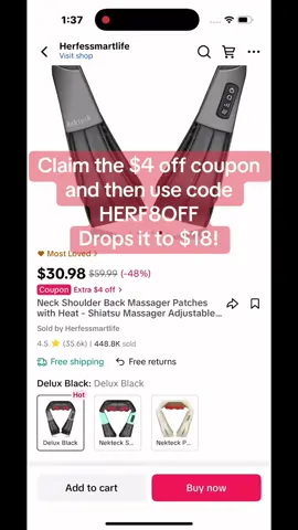 $18 for the Viral Neck Massager today! #neckmassager #massage #massagetherapy #neckpain #shoulderpain #backpain #neckpainrelief #tiktokshop #MomsofTikTok 
