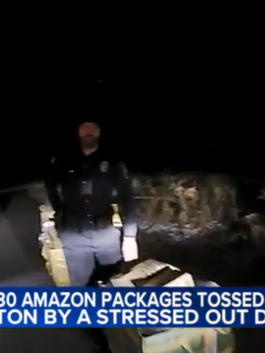 Police in Lakeville, Massachusetts discovered a large stash of Amazon packages in a wooded area on Sunday, which they later found out were left on the side of the road Saturday evening by a stressed out Amazon driver. #amazon #stress