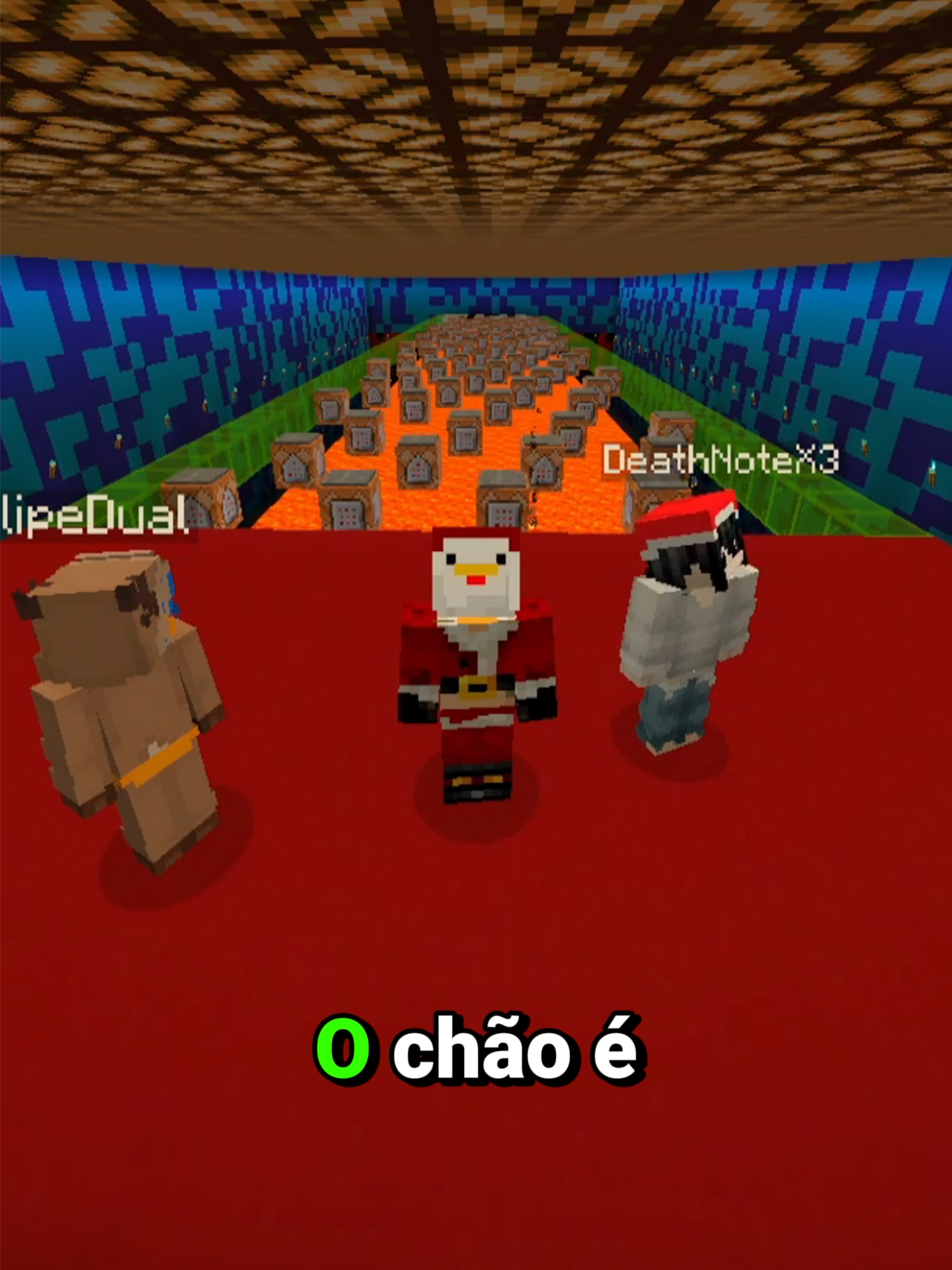 O Chão é lava 2.0 no Minecraft 01 #Minecraft #shorts   @deathnotex3 @felipedual