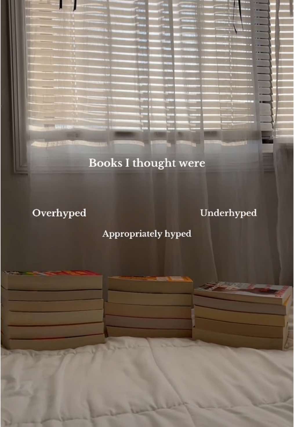 Overhyped, appropriately hyped, & underhyped books📖 #BookTok #bookrecs #bookish #read #books #bookclub #bestbooks #booklover #popularbooks #aesthetic #bookrecommendations