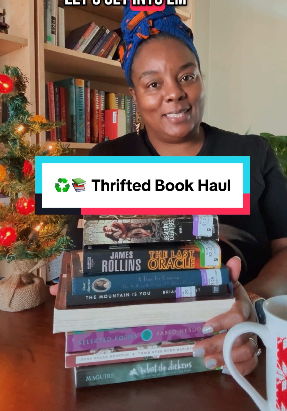 📚 Part 3 of my Book Haul: Thrifted Books Edition “Beautiful Creatures” by Multiple Black Authors  - Fantasy fiction series, YA romance “The Last Oracle” by James Rollins - Sci-fi Thriller “A Time for Courage: The Suffragette Diary of Kathleen Bowen” by Kathryn Lasky  - Historical fiction “The Mountain is You” by Brianna Wiest - Nonfiction, Self Help “Unseen” by Priscilla Shirer  - Christian devotional “Selected Poems: Pablo Neruda” edited by Ben Belitt  - Poetry “Their Eyes We’re Watching God” by Zora Neale Hurston - Pysch Fiction, Black Lit. “What the Dickens” by Gregory Maguire - Fantasy fiction  #BookHaul #HolidayTBR #ThrillerBooks #RomanceReads #fantasyfiction #historicalfiction #BooksToRead #yalit #blacklist #theireyeswerewatchinggod #poetrybook #christianbooks #nonfictionbooks 