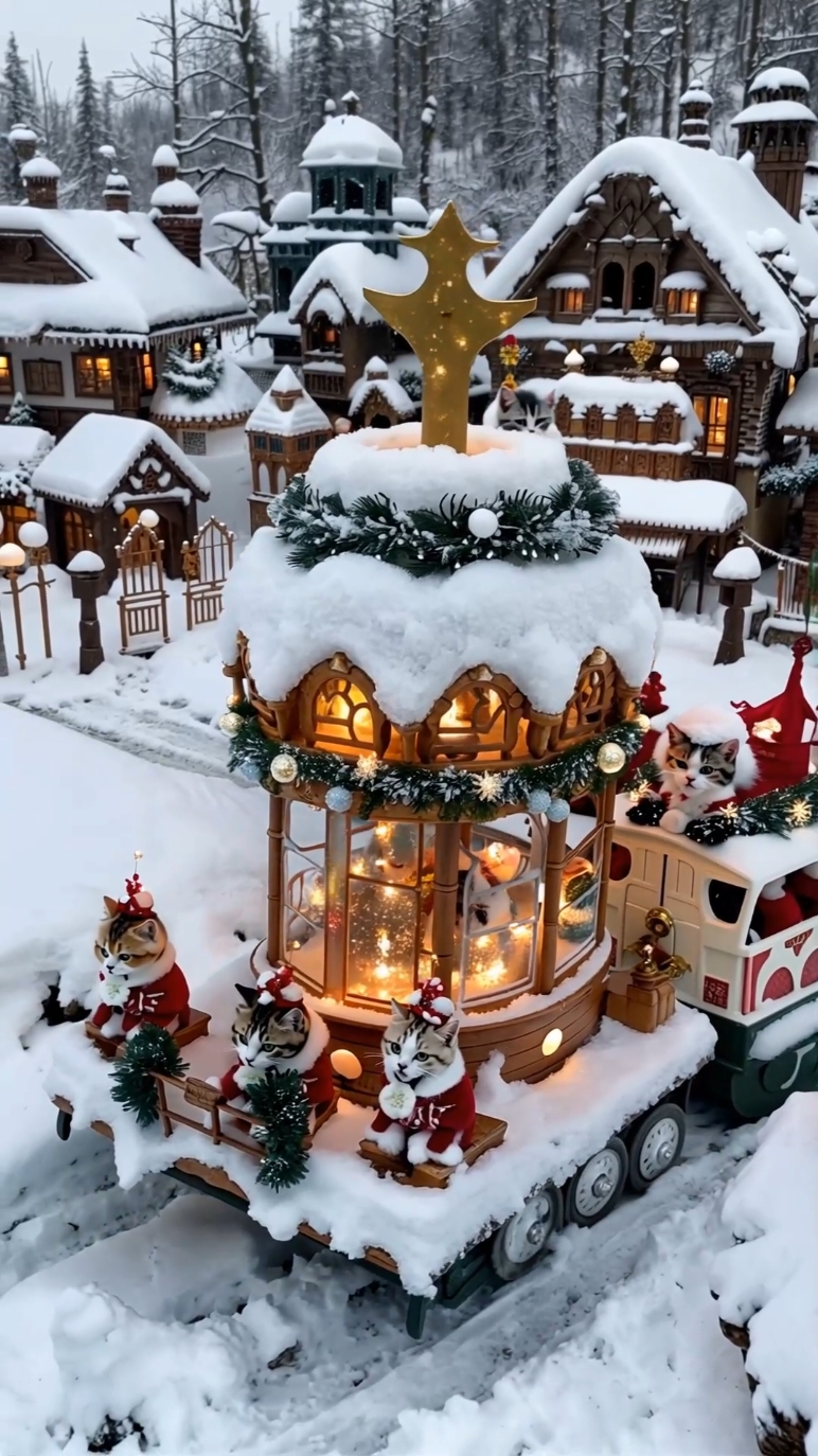 Kittens in a snowy toy town parade, riding frosted floats and spreading holiday cheer! 🎄🎅🐱🎁🌟 #christmas #christmas2024🎅🎄 #merrychristmas #newyear #newyear2025🎉 #happynewyear #christmasvideos #usa🇺🇸 #usa_tiktok #christmasideas #christmascats🎄 #cat #kittens #christmasdecor 