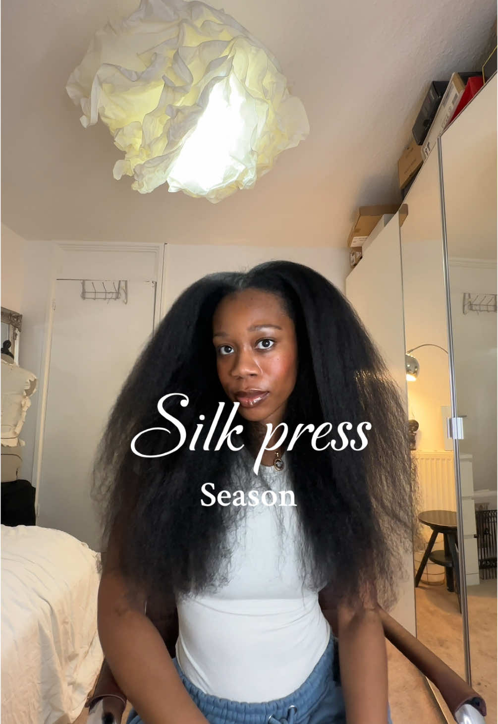 Final silk press of the year🥹🖤 #fyp #naturalhair #silkpress #naturalhairtiktok #curlytostraight #blackgirltiktok #type4hair #2024 #hairtok #healthyhair 