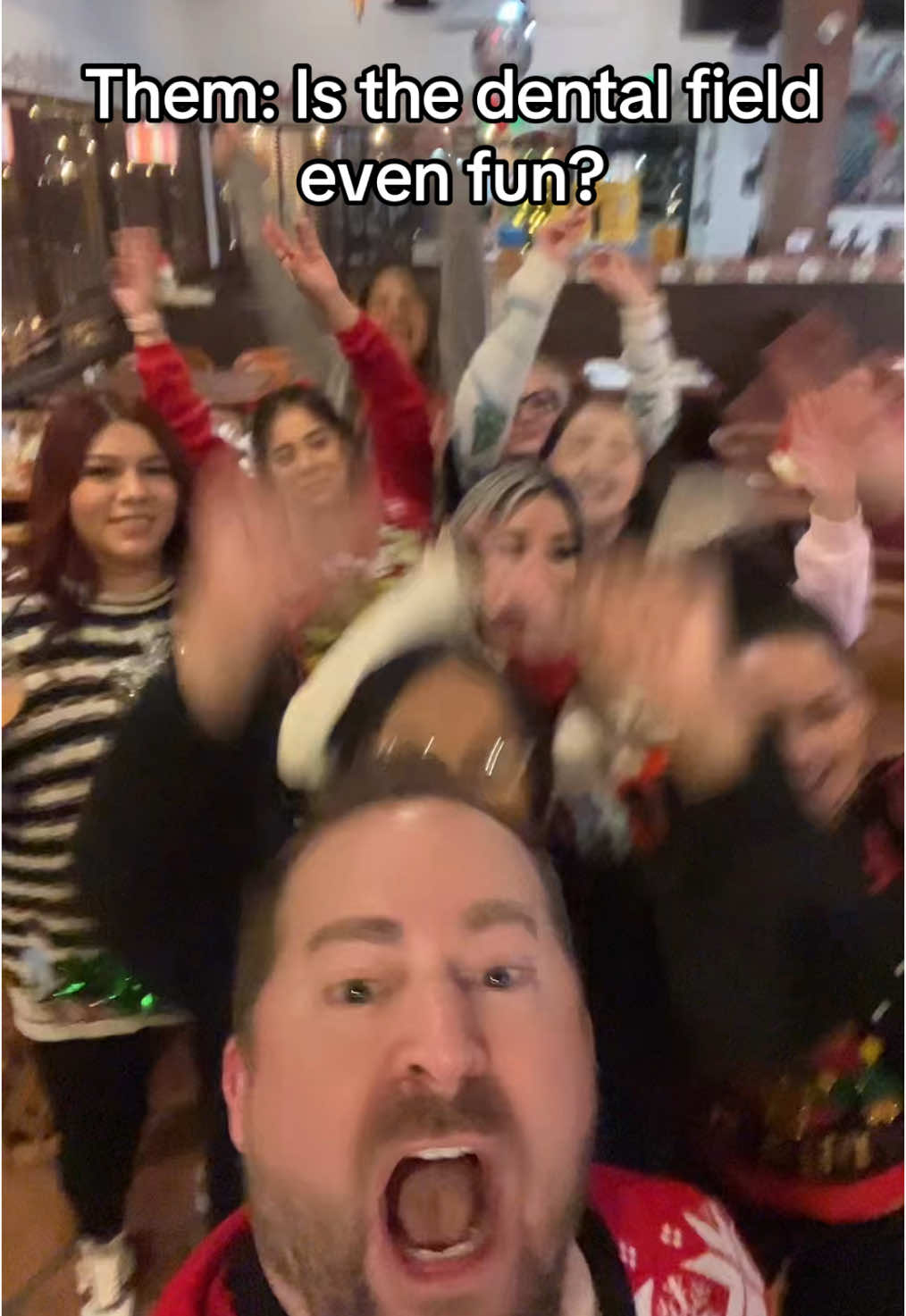 Getting a restaurant full of dentists & their staff can get a little crazy 🤪  Thank you to all who showed up to Braces Oasis’ 1st Annual Holiday Party!  A night filled with delicious food, drinks, karaoke, TikToks, ugly sweaters, and LAUGHS! You are all so amazing! #orthodontist #orthodontics #ortho #orthoassistant #orthodonticassistant #dental #dentist #dentistry #viral #viral #viralvideo #fyp #viraltiktok #dentistry #braces #palmdesert #invisalign #invisalignsmile #palmsprings #coachella #coachellavalley 