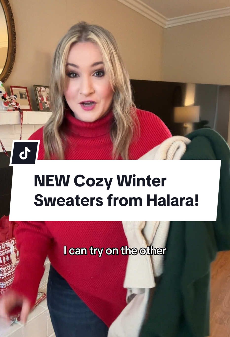 LOVING these new sweaters from @Halara! ❤️ They are cozy and perfect for winter! I’m wearing an XL  @Halara_official #holidayhaul #tiktokshopholidayhaul #christmasoutfit  #sweater #SweaterWeather #WinterOutfit #Christmas #christmatiktok #christmasshopping