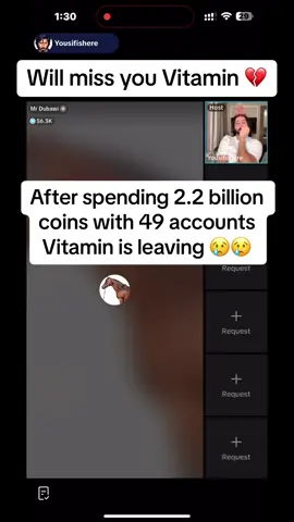 Vitamin is leaving tiktok after spending 500 million usd 😒😒