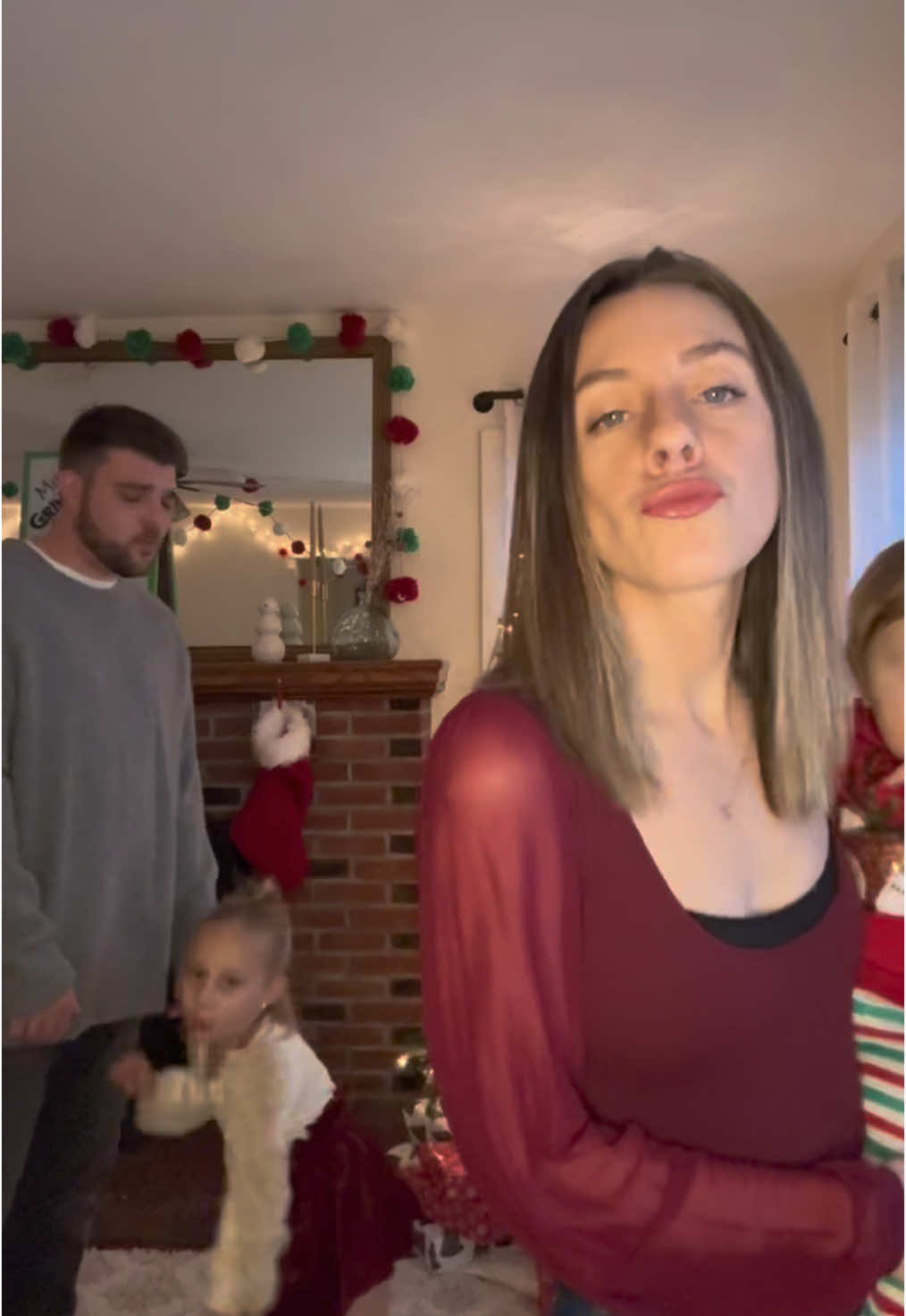 getting ready for christmas eve ♥️ wait till the end for a little song from teagan #family #christmaseve #christmas #christmasfits #fyp #MomsofTikTok 