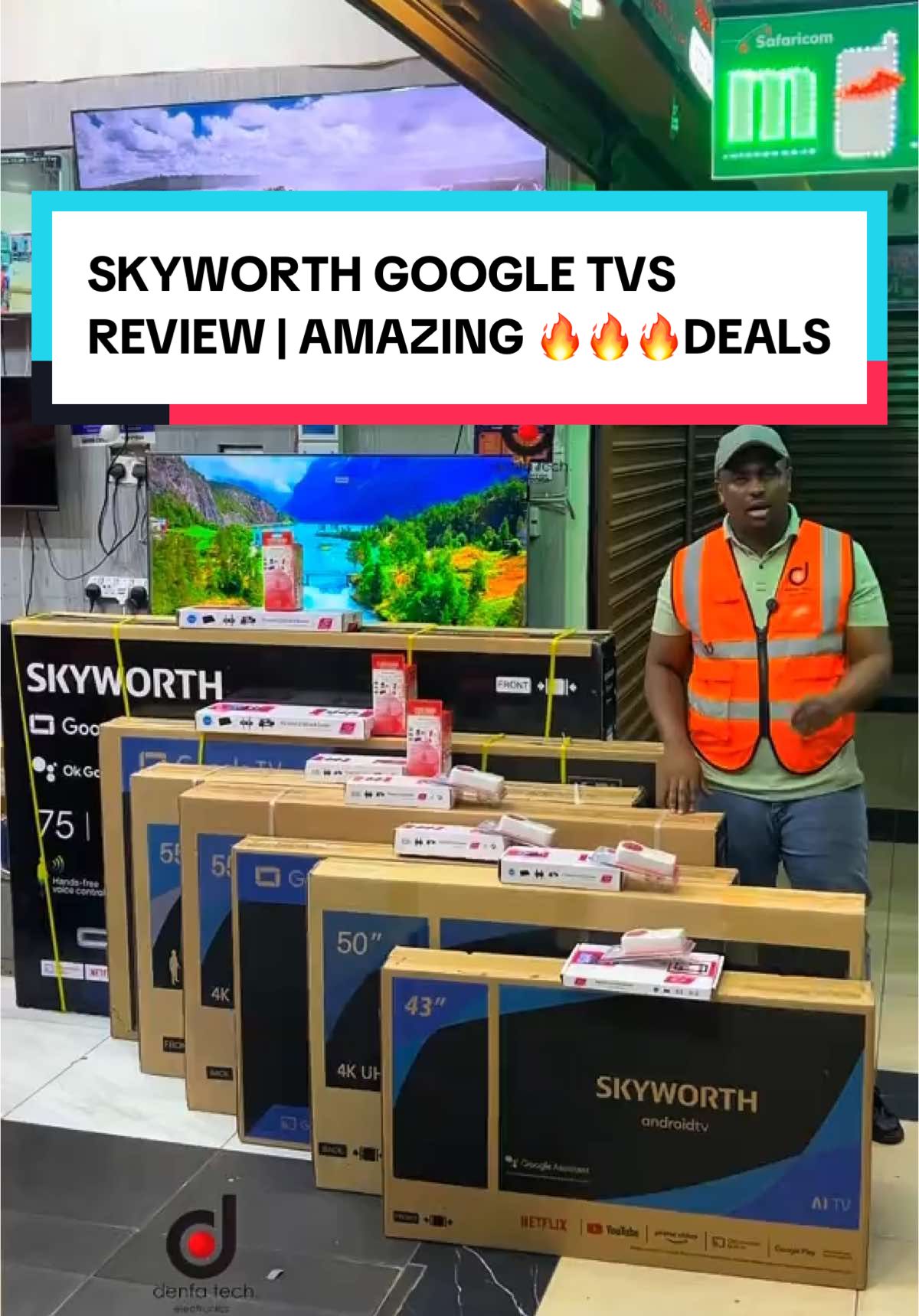 Skyworth Google Frameless , both Android and 4K Qled TVs  Review . All are bundled with a Free Tv Guard and a Free Wall Bracket. Get yours today from us and get to enjoy a good viewing experience.  43”-43ST6500 @ 27,000. 50”-50G3A 4K UHD@ 41,000. 50”-50SUE9500 QLED @ 45,000. 55”-55G3A 4K UHD @ 47,000. 55”-55G3B 4K QLED @ 52,000. 65”-65SUE9500 4K QLED @85,000. 75”-75SUE9500 4K QLED@135,000. Visit any of our stores to get one or order online, we deliver countrywide  and Payment is upon delivery 🚚 📌📌. 1: Platinum Plaza, Ground Floor G36/G37 along Tom Mboya street - 0757543543. 2: RNG Plaza , First Floor F17 along Ronald Ngala steet- 0711290354. . . . . . . . . . . . #fyp #denfatech #denfatechnologies #skyworth #skyworthtvs #googletv #androidtvs #unbeatabledeals #framelesstvs #homeupgrades #megadiscounts #tvupgrades #smarthomegadgets