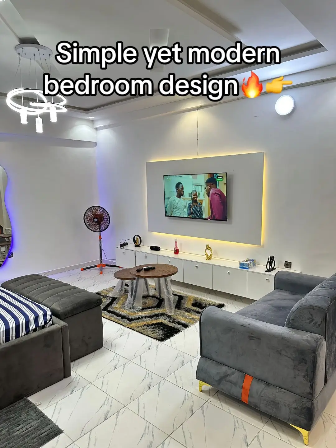 You dont have to live in that bug masion before you handle your interiors! Tha small room you are in, you can make it as comfy and as beautiful as you want. Just give me your space, time and money as watch me do my magic😁🤗😌 #bedroom #bedroomdesign #bedroommakeover #bedroomdecorideas #tvconsole #tvconsoledesign #furniture 