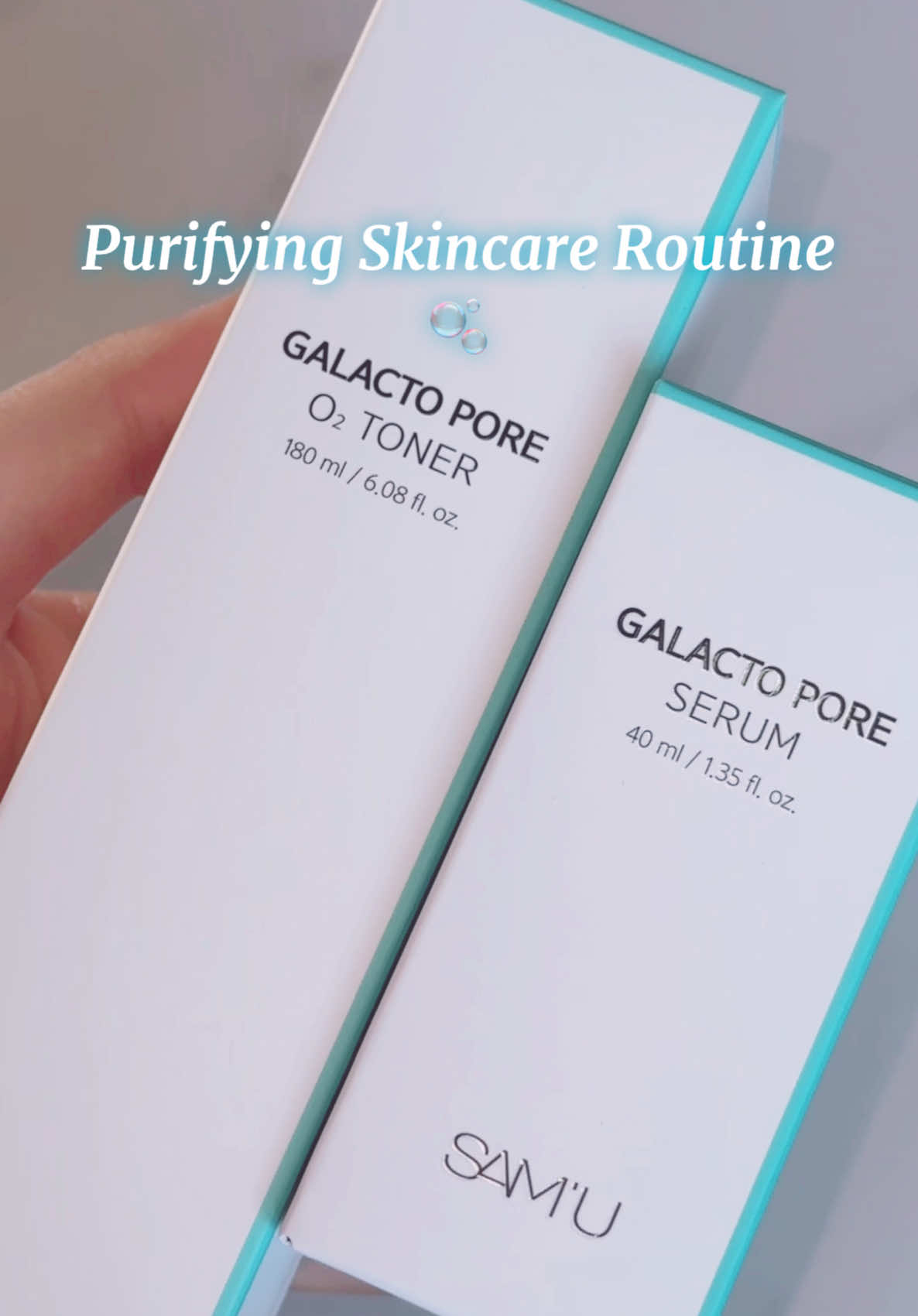 🫧Purifying Skincare Routine🫧   ❄️🫧☁️🩵  Products Mentioned: #1 SAM’U Galacto Pore O2 Toner  #2 SAM’U Galacto Pore Serum  @hwahae_official @samu_official @Hwahae_global_official  #hwahae #sam_u  #samu_beauty #galactopore #galactomyces #poreserum #o2toner #toner #serum #skincareroutine #fypシ #fypシ゚viral #koreanskincare #kbeauty #fypage  #exfoliate 