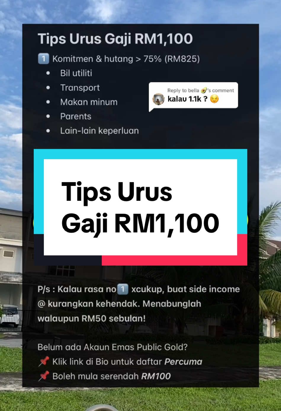 Replying to @bella 🥑  Ini hanyalah tips sahaja. Nak ikut atau taknak ikut kemampuan diri sendiri tau!😊  Penting untuk tahu tentang pengurusan kewangan pada usia muda.  Apa yang kita lakukan harini adalah kesan yang terjadi pada masa hadapan. Kelak, jangan salahkan takdir tapi lihatlah balik bagaimana kita tadbir kewangan kita pada harini.  Semoga bermanfaat. Nak simpan emas serendah RM100 terus klik link di bio. InshaAllah saya bantu sebaiknya 😊 #tips #savings #gaji #simpananemas #publicgold #simpananmasadepan #asb #th #emasfizikal #emas999 #dealeraktifpublicgold #publicgoldmalaysia #publicgoldterengganu #simpanemasdenganilmu 