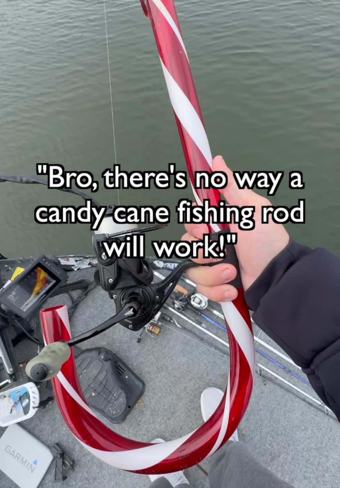 That candy cane extra heavy action fishing rod!😂 #fishing #fyp #fishinglife #fishinggear #bassfishing #saltwaterfishing #fish 