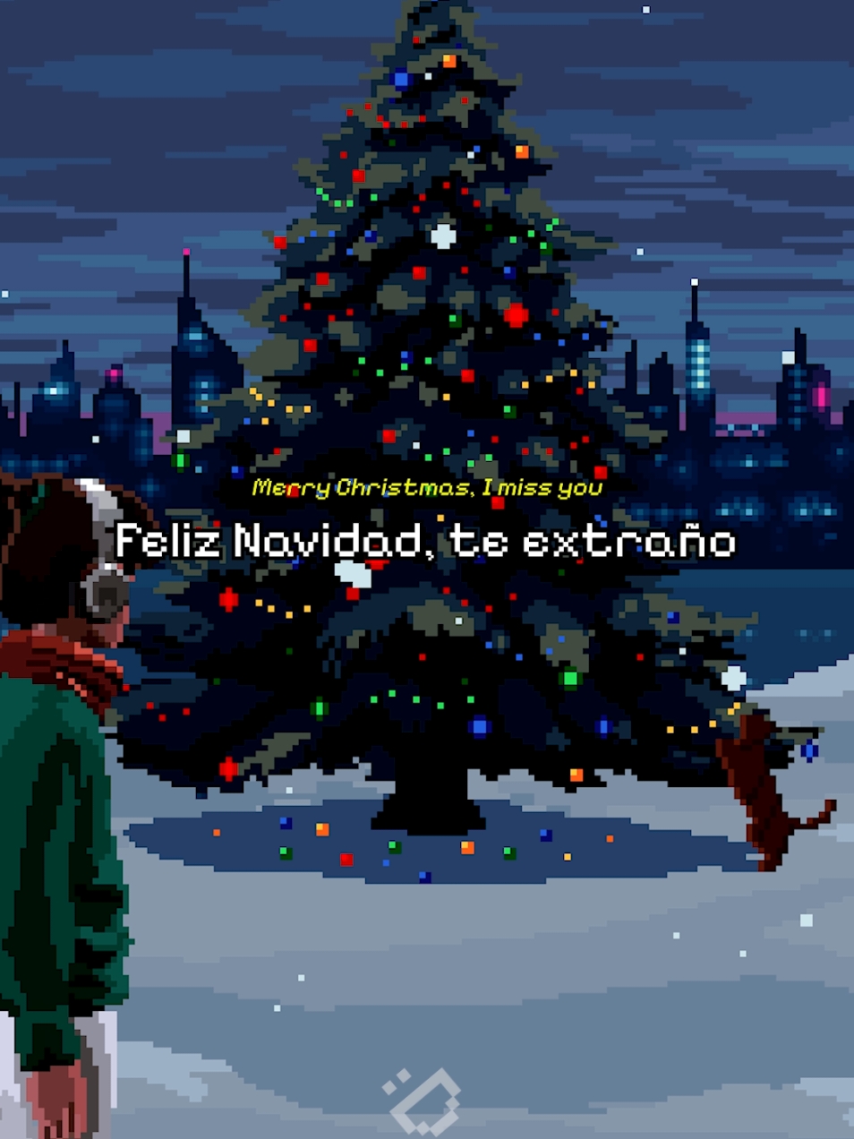 Feliz Navidad, te extraño... #merrychristmasimissyou #alexcrichton #subespañol #lyrics #pixelart #letra #pixel #musica #navidad #merrychristmas  #ironsteve 