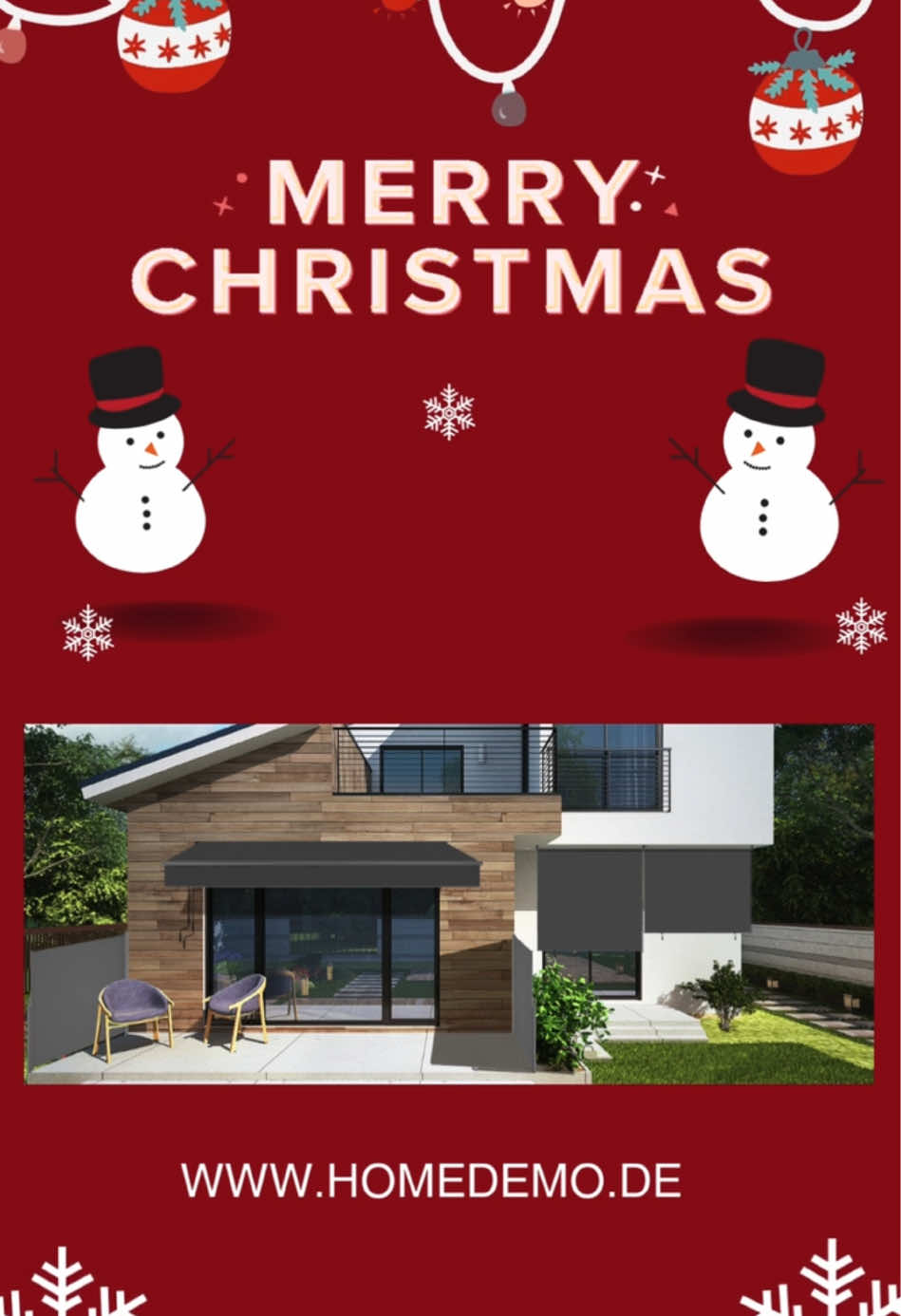 🎁Der Beschützer Ihres Weihnachtsfestes im Freien – Ihre Sonnenschutzmarke!   🎄Als führende Outdoor-Sonnenschutzmarke bieten wir stilvolle Lösungen für Ihre weihnachtliche Terrassenzeit.  🔔Genießen Sie sonnige Festtage im Freien mit Privatsphäre und Komfort – Qualität, auf die Sie zählen können! #Festtagskomfort#awnings  #Seitenmarkise#OutdoorSchutz#outdoorliving#sunshades#sunprotection #gardenideen #Seitenmarkise#LösungFürSonnenschutz#WinterOutdoor#homedemo#Sonnenschirm 