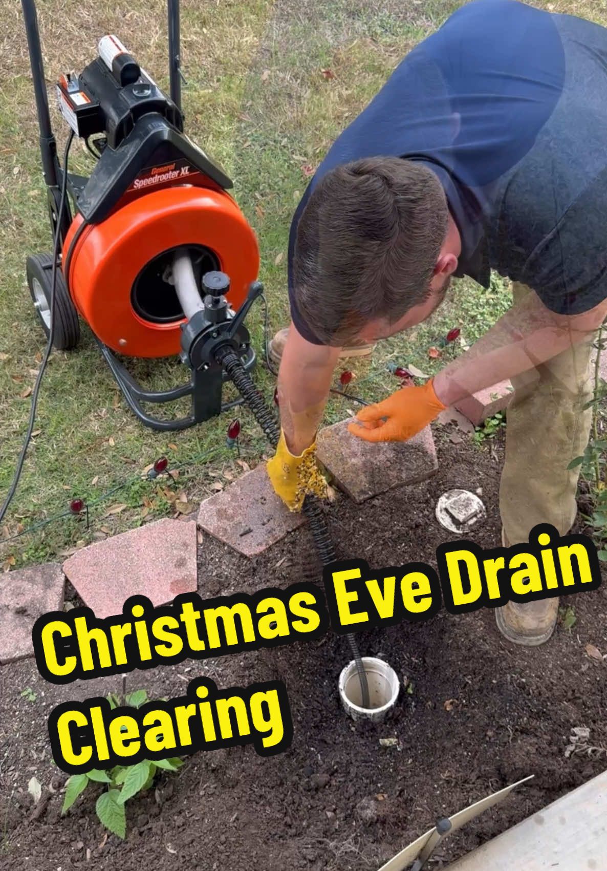 Clearing a clogged building sewer on Christmas Eve. #plumbing #plumber #drains #howto #DIY #fyp #Home 