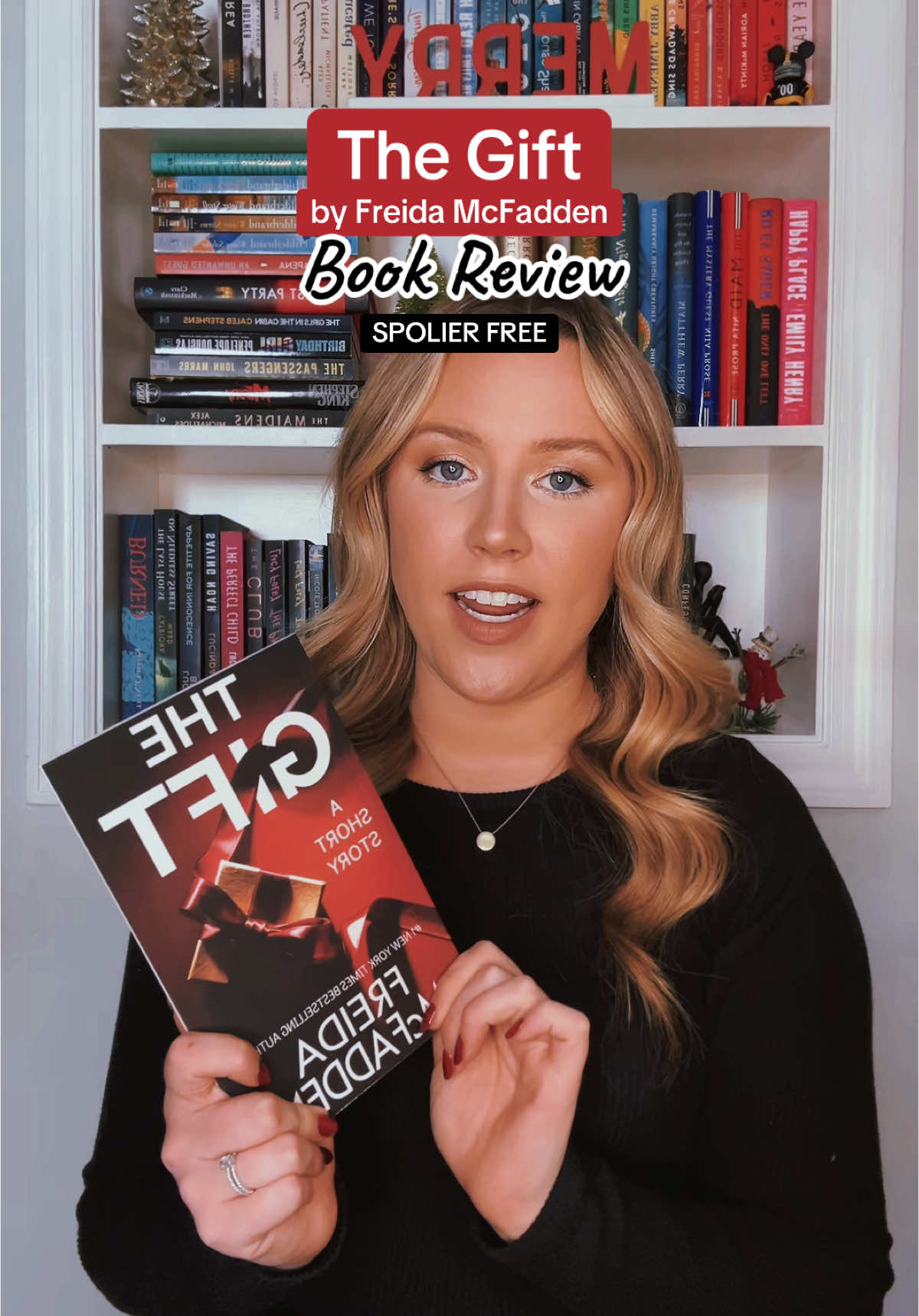 Looking for a Christmas-y thriller to read this holiday season?🎅🏼 Or a short story to help you reach your reading goal?? Look no further than The Gift by Freida McFadden 🎁 This was a VERY quick, fun read. The epilogue got me good! The perfect book to read curled up on the couch before bed on Christmas Eve 🎄 #BookTok #bookreview #fyp #booktokfyp #honestbookreview #booksoftiktok #booktokbooks #bookrecommendations #bookrecs #booktalk #bookthoughts #freidamcfadden #thrillerbooklover #thrillerbooks #christmasbooks #shortstory #thegift #goodreads #booklover #thrillerbooktok 