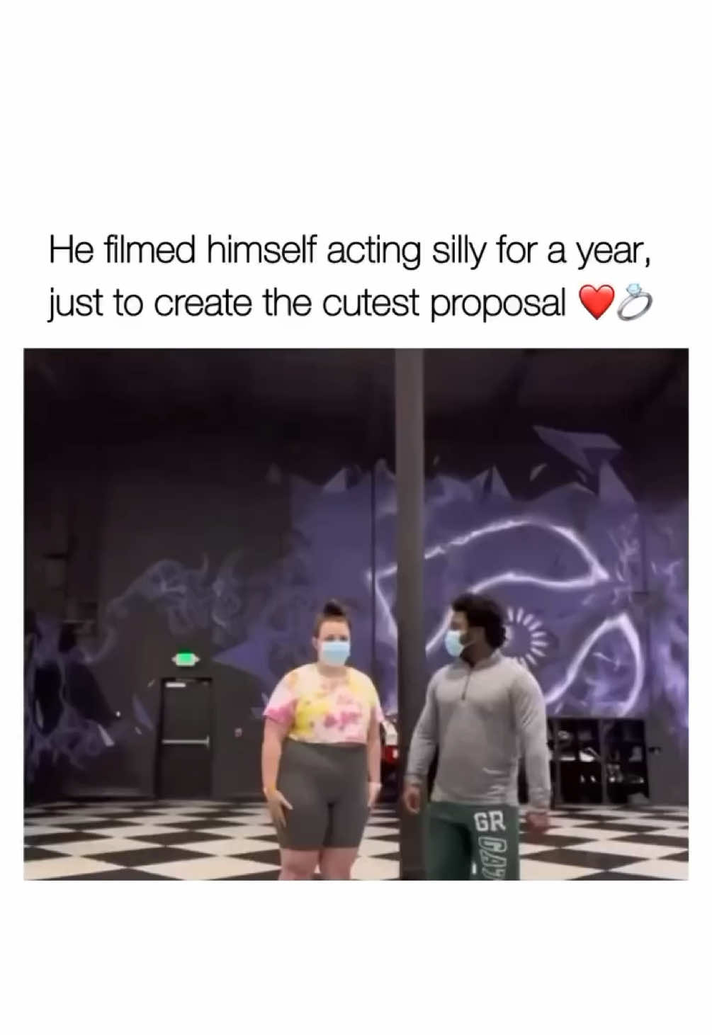 He filmed himself acting silly for a year just to create the cutest proposal😭🙏🏾♥️ #marriage #proposal #placeofpeace 