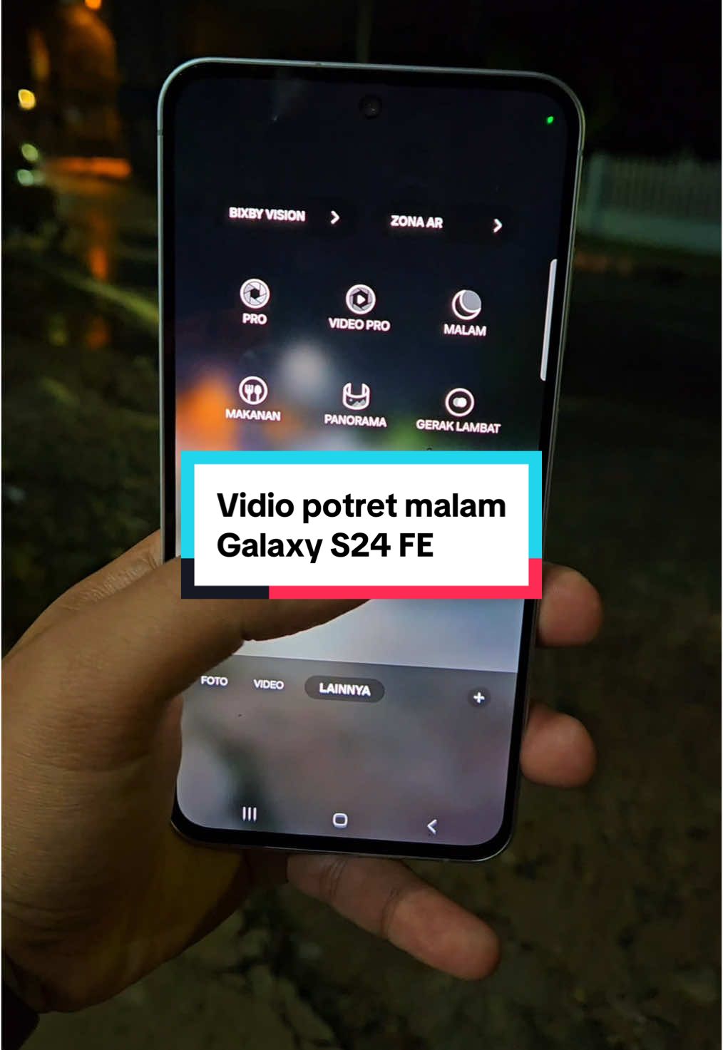 Ini cakep Vidio potret malam dan hujan weee. #samsung #samsungs24fe #galaxys24fe #samsungindonesia 