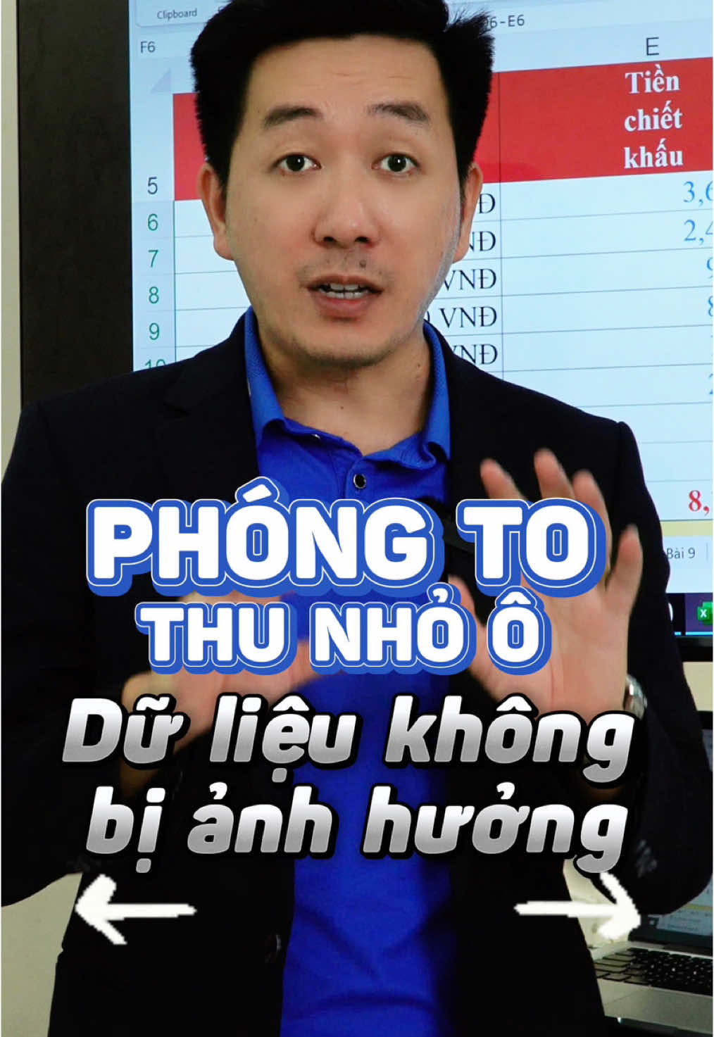 Cách phóng to, thu nhỏ ô mà dữ liệu không bị ảnh hưởng #daotaotinhoc #tinhocvanphong #hoccungtiktok #LearnOnTikTok #BookTok #thayvinh #Excel 