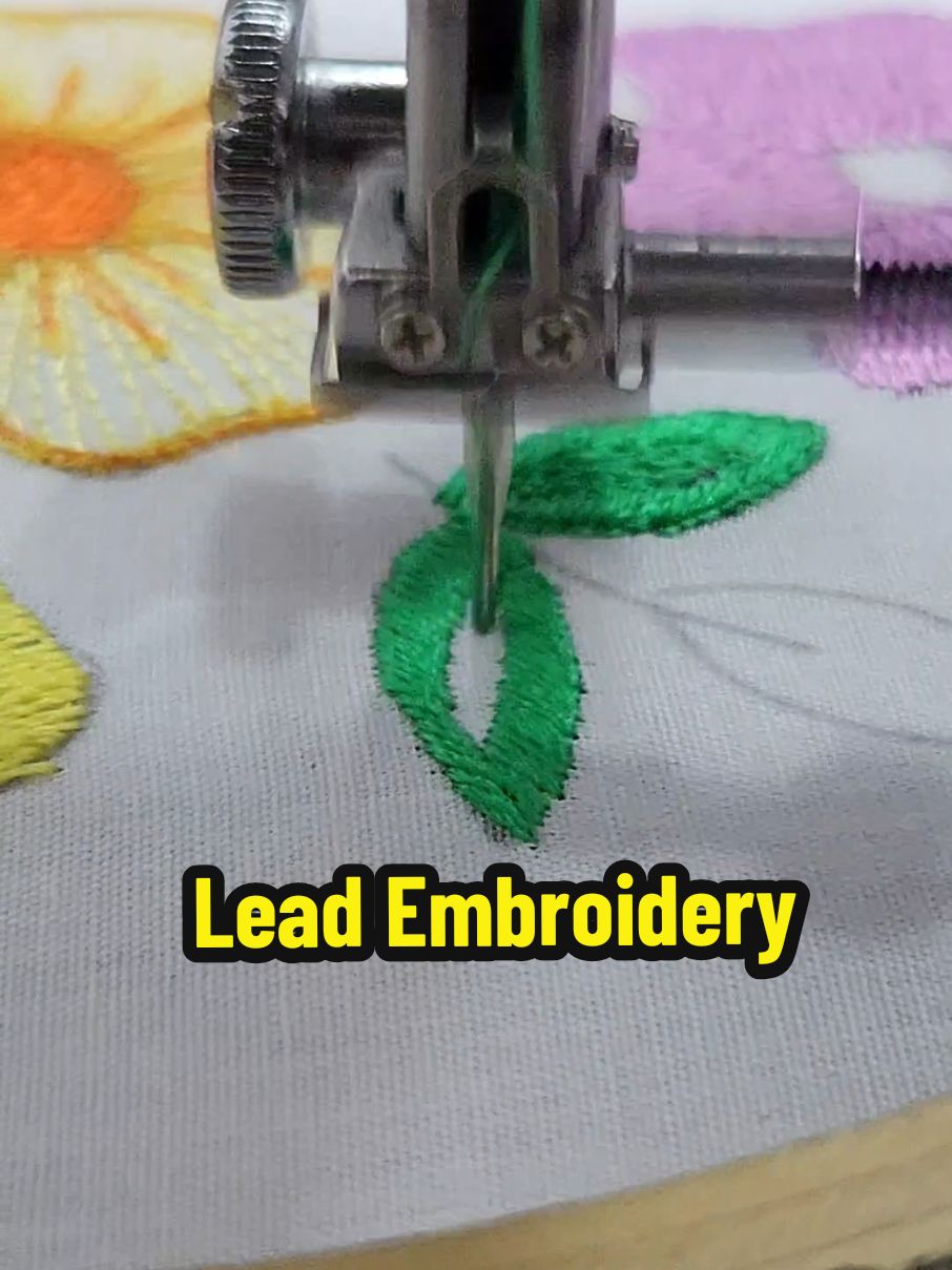 How to do a Leaf Embroidery in zigzag and straight lines  #normalsewingmachine #freemotionembroidery #learnembroidery #beginers #creatorsearchinsights #aamyadam #tutorial 