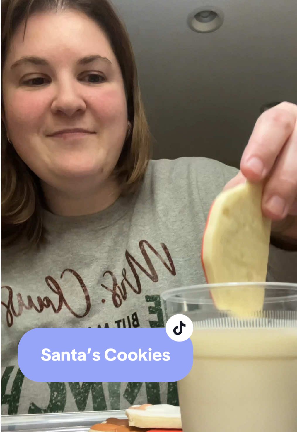 One of the perks of being a parent is eating Santa’s cookies 🎅🏻 #christmas #mukbang #asmrfood #cookiesandmilk 