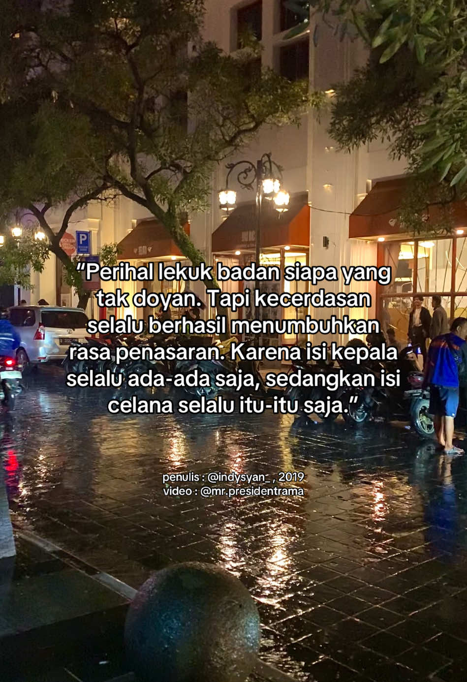 kutipan termasuk karya seni. Mau itu dari seorang yang mempunyai label seni atau tidak, tetap wajib dihormati karyanya. Paling tidak, cantumkan nama seniman tersebut. Kadang kita, gabisa bedain mana itu tulisan karya seni dan yang bukan. (caption di luar konteks video) #bragabandung #bandung #desember #hujan #fyppppppppppppppppppppppp #fypシ゚ #kutipan #quotes #quotestory #fyp #puisi #sajak #narasi 