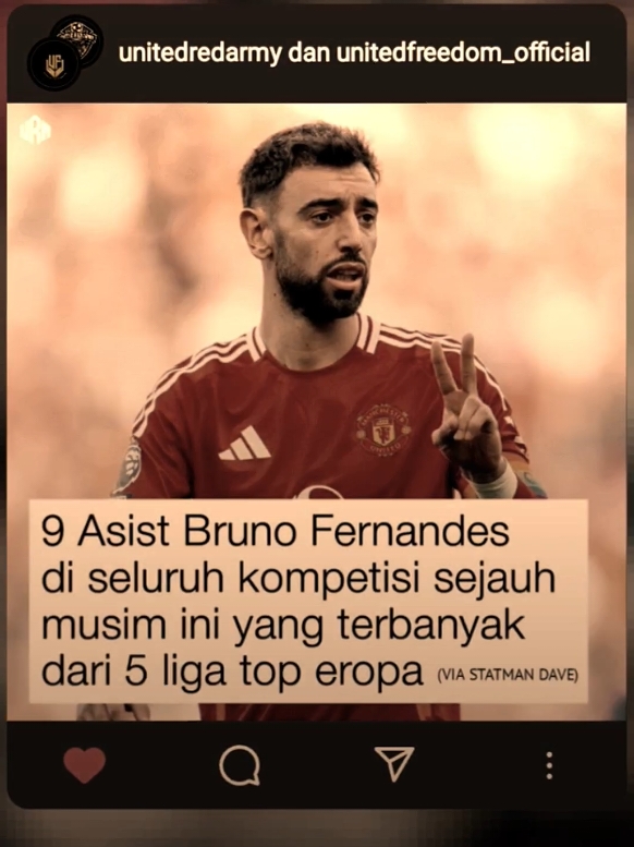 Sembilan asis Bruno Fernandes di seluruh kompetisi sejauh musim ini merupakan yang terbanyak dari gelandang tengah manapun yang bermain di salah satu dari lima liga top Eropa. (via Statman Dave) #foryoupage #fylpシviralシ #mufc #fyp #foryou #foryourpage #fotball #fotballtiktok #fyppppppppppppppppppppppp #fypシviral #manchester #united #primerleague #epl #manchesterunited #manutd #gloryglorymanunited #ggmu #brunofernandes #bruno #fernandes 