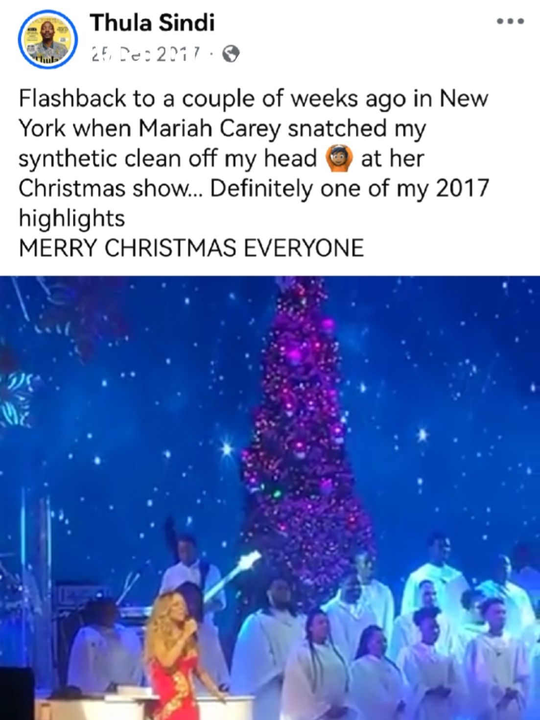 This lovely memory just pipped up on my FB page. attending Mariah's Xmas show was the highlight of my 2017 and a Bucket List item happily ticked off. Merry Xmas everyone and Happy holidays  #mariahcarey #christmasshow #flashback2017memories #SAMA28 #fyp #merrychristmas  #creatorsearchinsights 