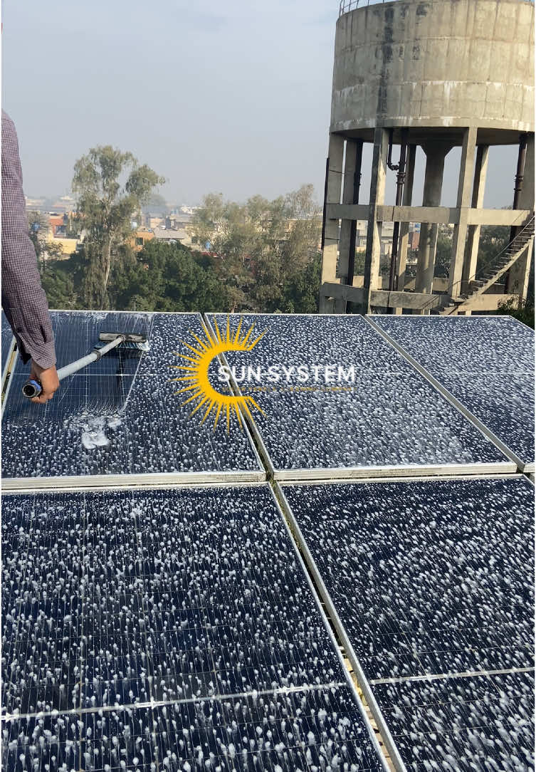 Solar panel cleaning 1-first simple wash 2-second use chemical 3-third use Soft Brush 4- Again wash And affordable and reasonable amount.👌❤️ alhamdulillah costumer satisfied #solarsystem #Solar #solarpower #cleaning #solarplates #solareclipse #solarenergy #solars #foryoupage❤ #foryou #trendingvideo #sunsystem  @SunSystem 