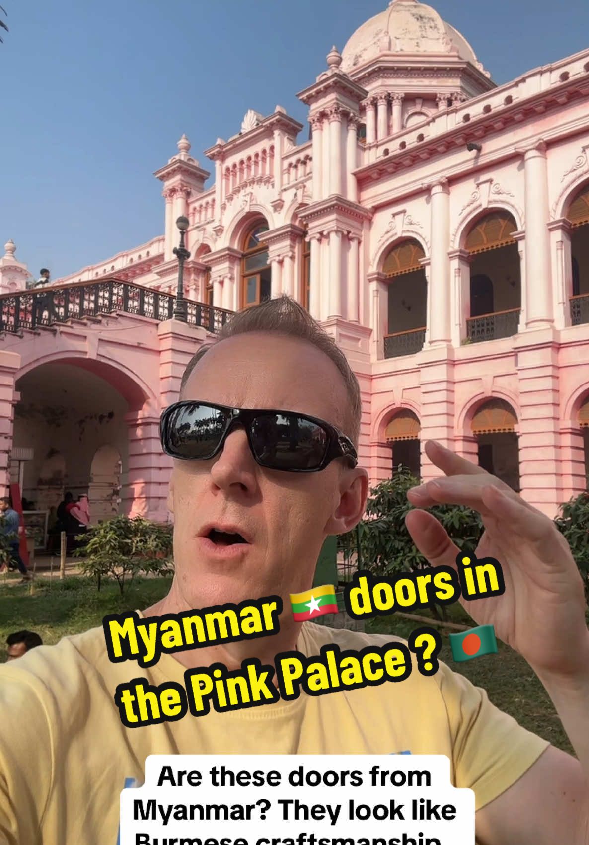 Burmese doors in the Pink Palace in Bangladesh? 🇧🇩 #kopete #tiktokmyanmar #myanmar #thankyoumyanmar 