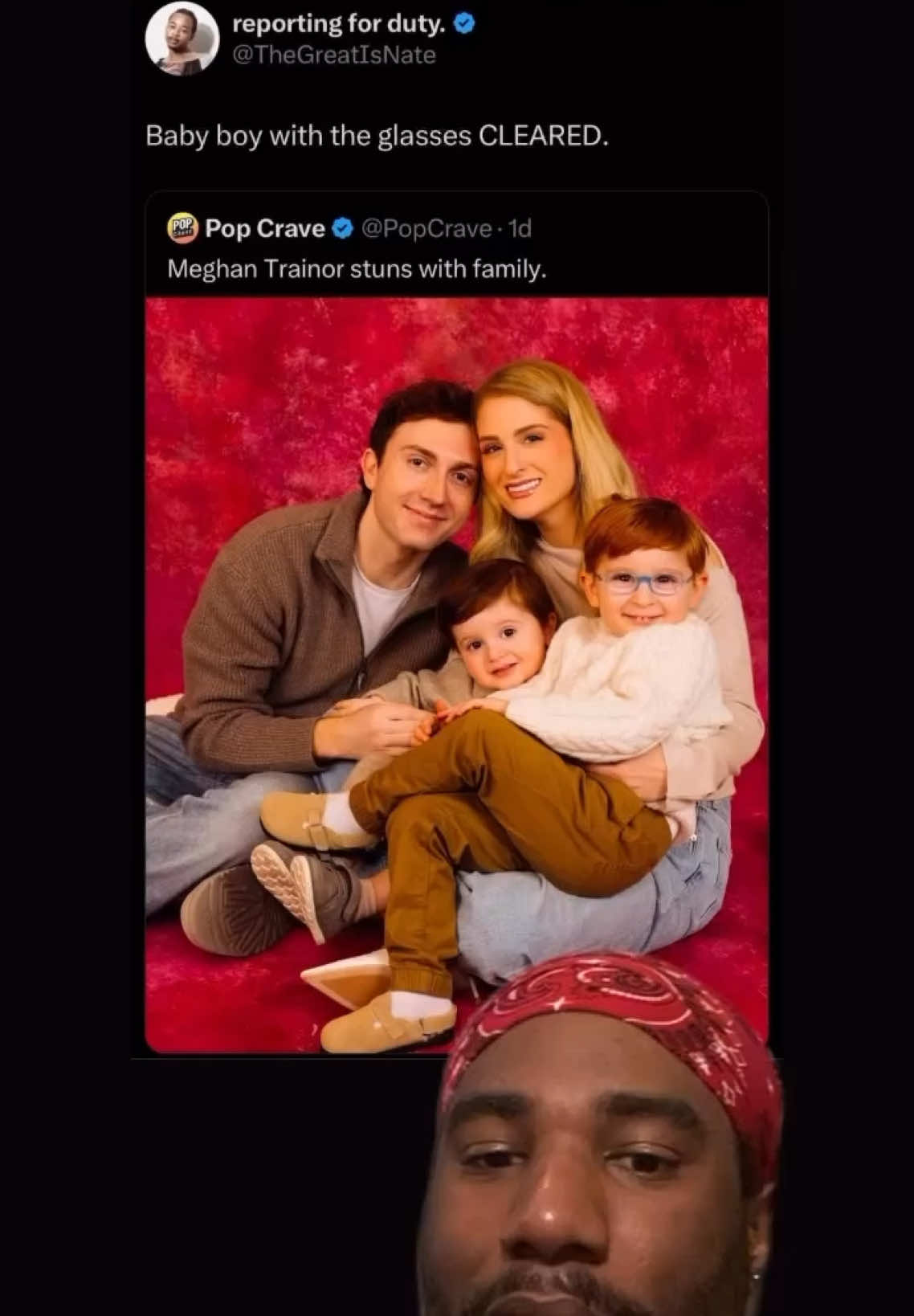 So cute! #familyphotos #meghantrainor #darylsabara #familyphotoshoot #photography #popculture #reactionvids 