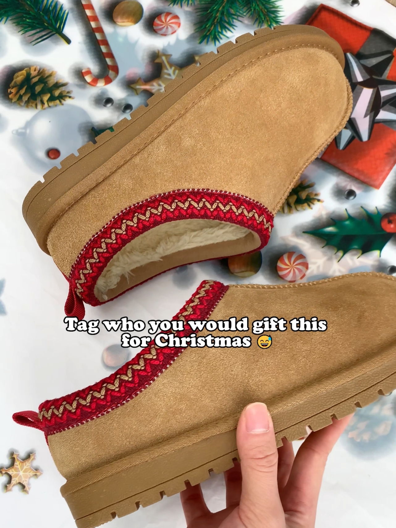 Tag who you would gift this for Christmas 😅#slippers #winter #comfystyle #cozy #shoetok #comfystyle #cozy #shoetok  #fallvibes #wool  #shoes #foryoupage #foryou #falltok #autumn #summerween #fall #fallaesthetic #fall2024 #cozy #cozyvibes #cozyhome #cozyaesthetic #neutralaesthetic #digitaldiary #aesthetic #pinterestaesthetic #sheepskinslippers #evellyhootd #evellyhootdshoes #fashion  #tiktokgetyouwarm #winter #viral #winterfashion #fashiontok #fyp #fypシ #foryou #shoes #christmasdecorations  #cozylittlechristmas #winterfashion #christmas #christmashaul #fallfashion  #fallaesthetic #foryoupage #outfits #houseslippers 