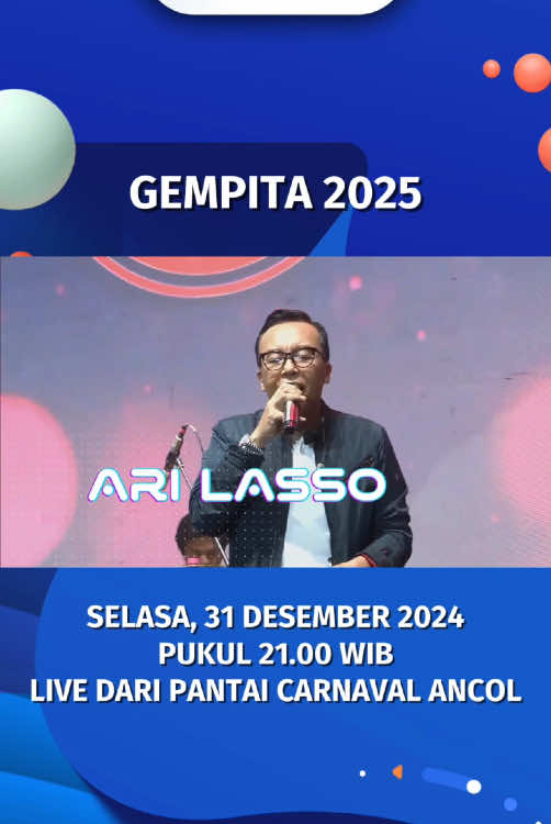 Siap-siap menyambut tahun baru dengan pesta spektakuler! 🎉 Saksikan Gempita 2025, Selasa, 31 Desember 2024, mulai pukul 21.00 WIB di SCTV LIVE dari Pantai Karnaval Ancol.  Dimeriahkan oleh: 	•	Ari Lasso 	•	Kangen Band 	•	Jamrud 	•	The Virgin 	•	Jamila Putri 	•	Anna Zanet 	•	Selvi Aprillia Malam tahun baru akan penuh musik, keceriaan, dan semangat baru! Jangan sampai ketinggalan, catat tanggalnya 💙. #GempitaSCTV #SCTVSpesial #TahunBaru #2025 #Gempita2025  