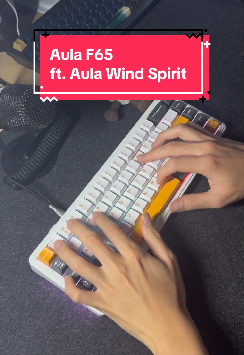 Another @aula.gear custom keyboard is here! Featuring hand-lubed Aula Wind Spirit linear switches, wireless connectivity, as well as vibrant RGB lighting, this brand new custom keyboard is perfect for all those looking for a compact 65% keyboard! Get it today when you visit keyboard_boi on carousell! #aula #aulaf65 #aulawindspirit #asmr #typing #keebtok #typingasmr #sgfyp #fyp #keyboardasmr #thockykeyboard #singapore 