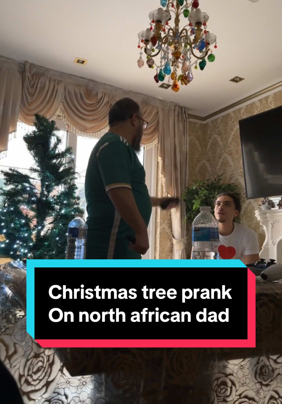 Christmas tree prank ln north african dad🤣🤣 #fyp #funnytiktok #christmas #uktiktok 