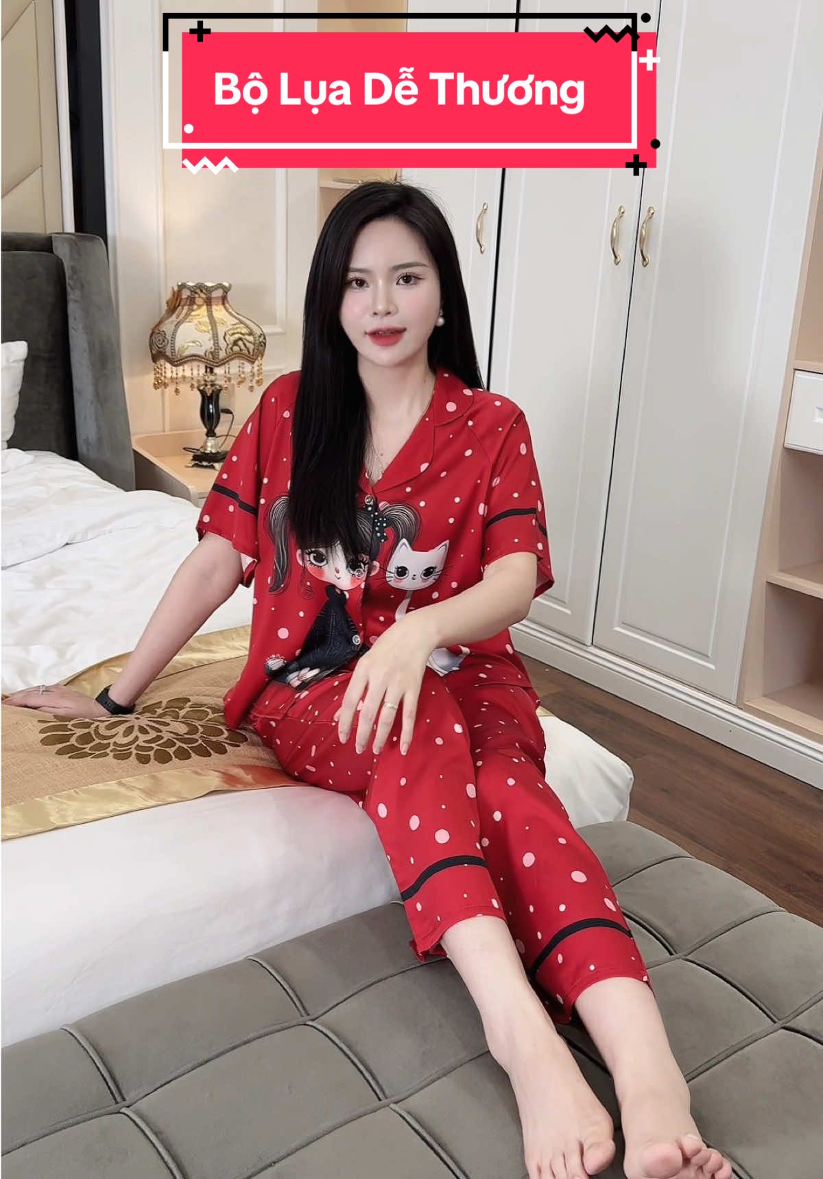 Bộ Đồ Pijama Quần Dài Hoạ Tiết Mèo Dễ Thương #champhan #champhanreview #châmphan #review #dobo #dobomacnha #doboxinh #bongu #dolua #setbongu #doluaxinh #pijama #thoitrangmacnha #thoitrangnu