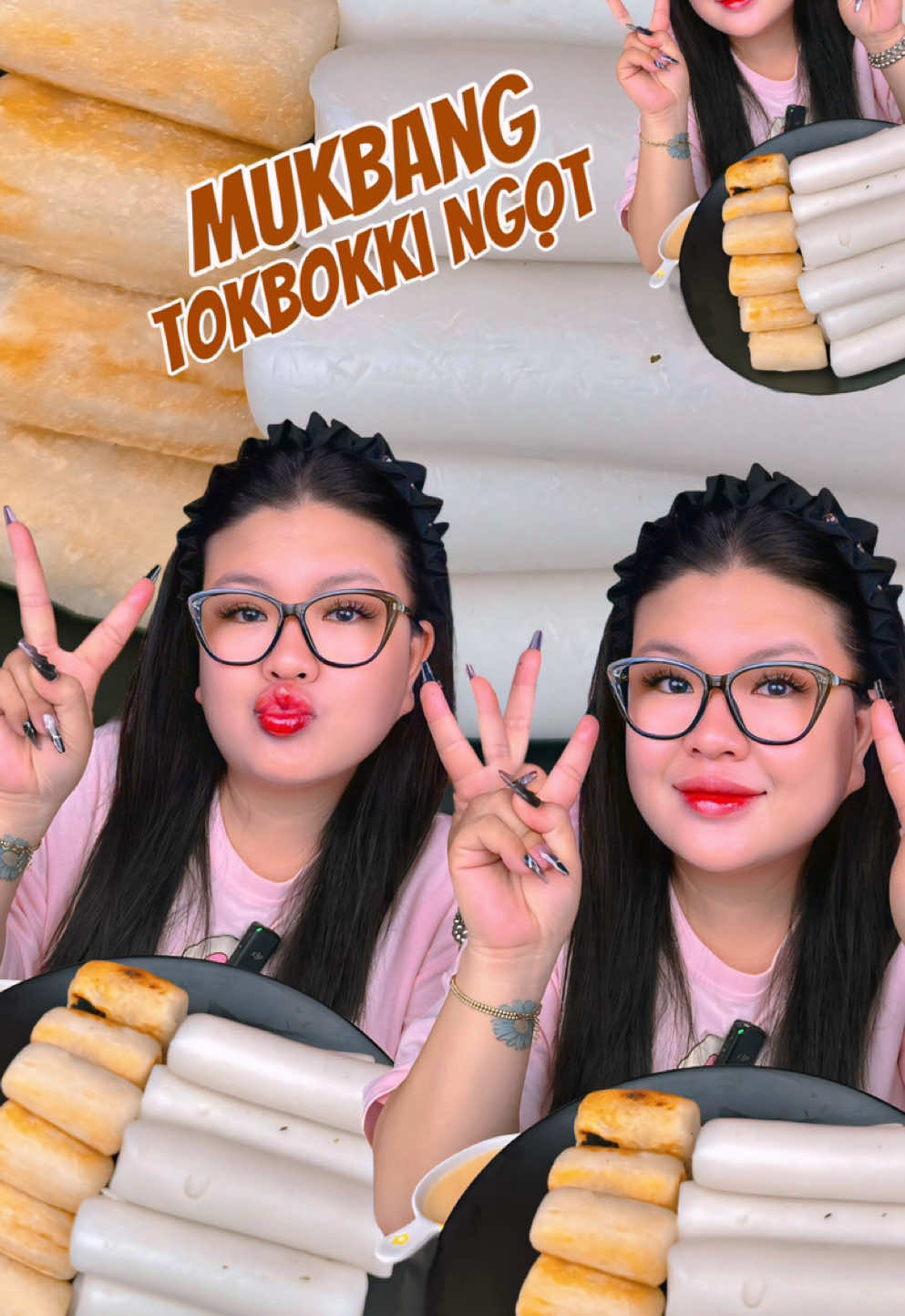 Mukbang tokbokki ngọt #hoanglamfoodie #hoanglammukbang 