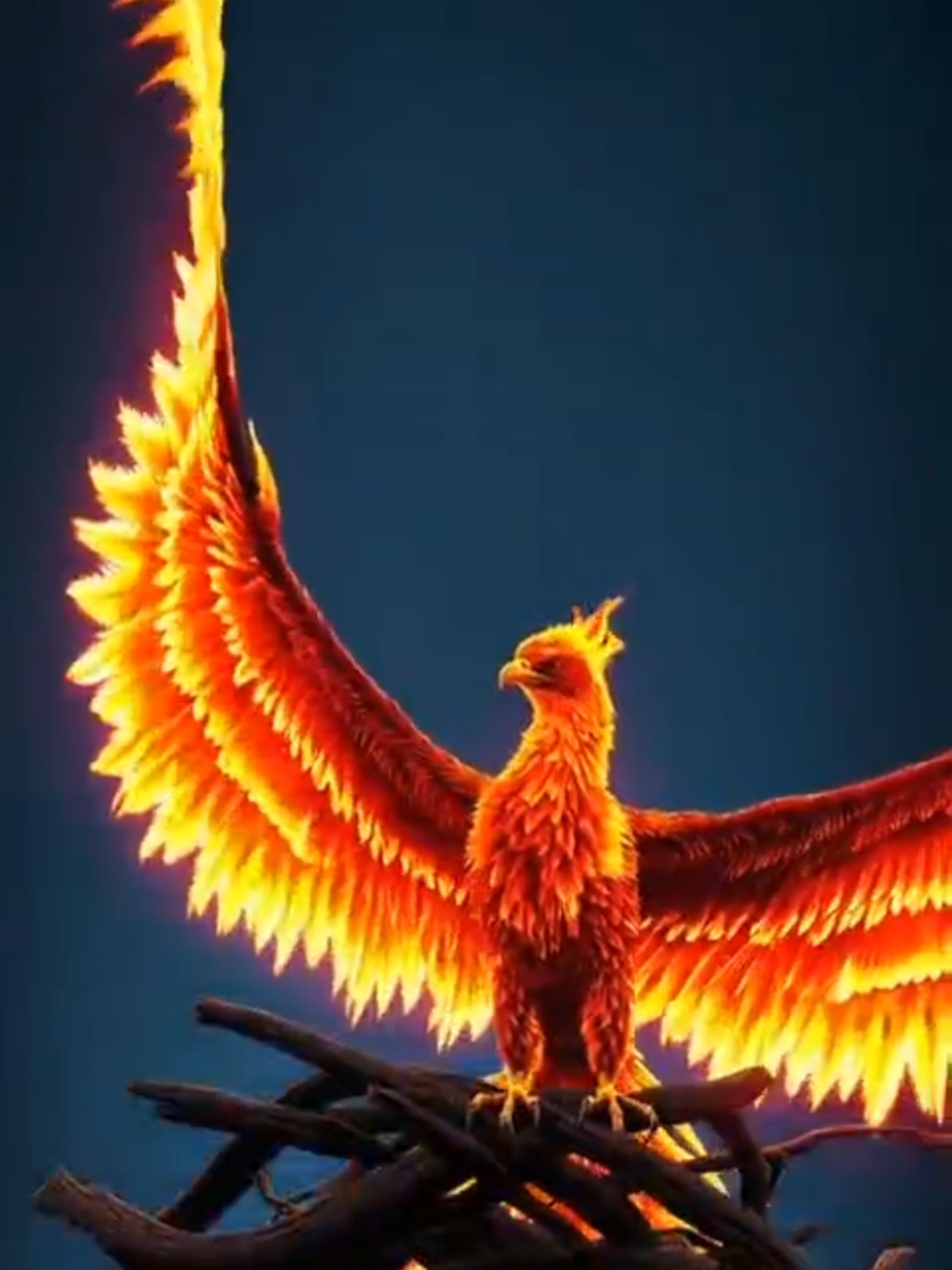 Marvel at the magnificent fiery phoenix as it glides through the heavens, resurrected from the ashes. 🔥✨ Experience the legend in motion! 🦅 #Phoenix #FireBird #Legendary #Fantasy #Magic #EpicMoment #Rebirth #MythicalCreatures #SkyLegend #mysticalvibes 