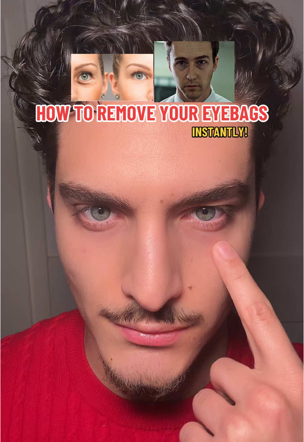 how to get rid of eyebags instantly! tutorial #eyebags #darkcircles #eyes #looksmax #selfimprovement 