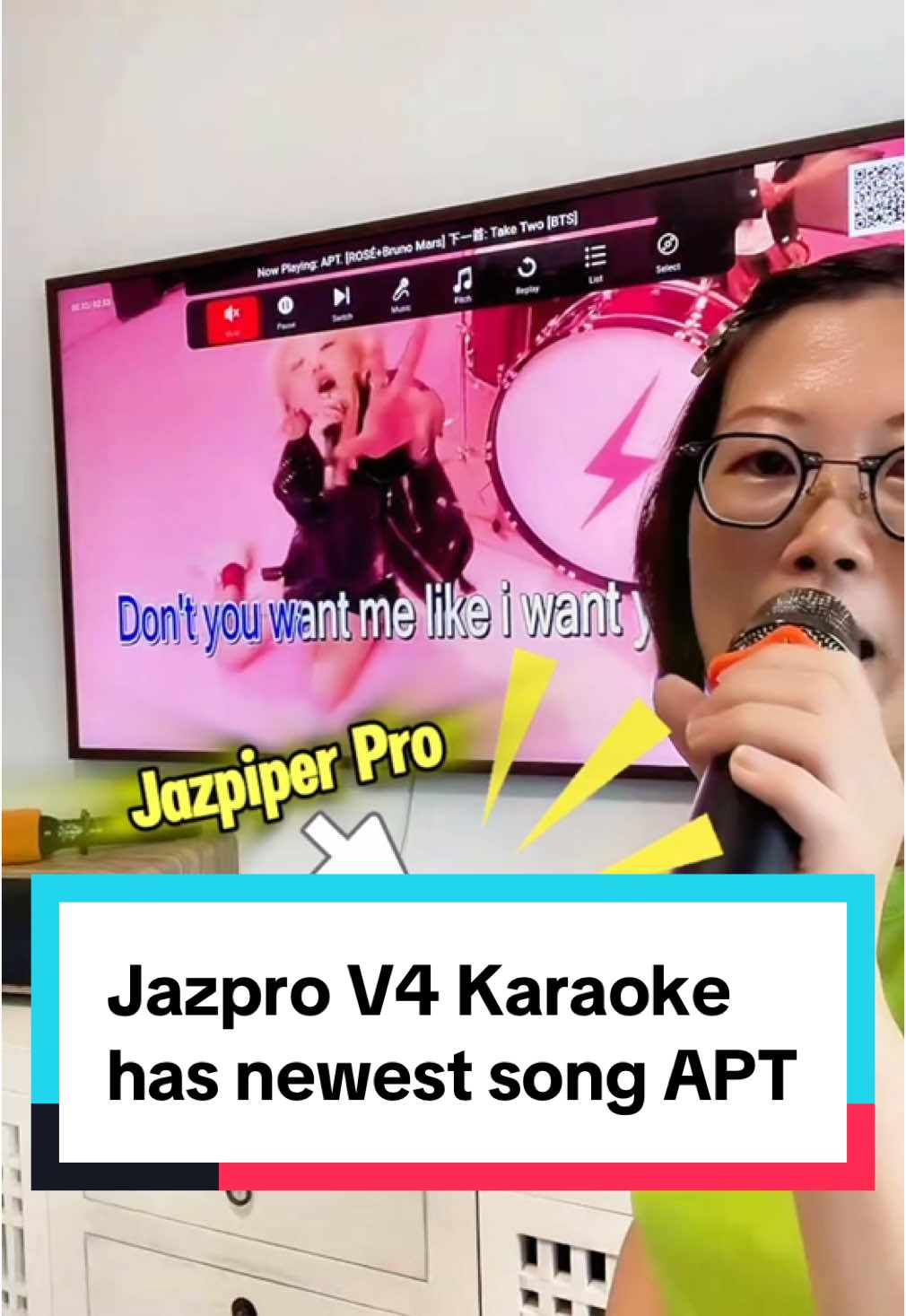 JazPro V4 Karaoke has newest song APT!!!#no subscription karaoke | Unlimited multi languages songs | Keys & Echo Adjustable | Add on 2 mics to sing up to 4 pax | Auto update of songs | Able to watch YouTube | Go play store | Chrome | Plug & Play | 1 soundbar 1 Subwoofer superb sound quality | #jazper #jazpiperpro #jazprov4 #jazpiperv4 #karaokesystem #singkaraoke #apt #tiktokshopsg #createtowin #heylisa #singing #karaokespeaker 