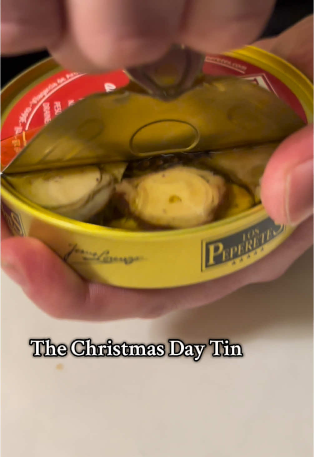 Merry Christmas from Me, @The Cameraman and @ArthurReviews ! The last tin of the Advent Calendar is Octopus with Chilli and Garlic #tinnedfish #cannedfish #tinnedfishreview #adventcalendar #fyp #christmas #octopus 