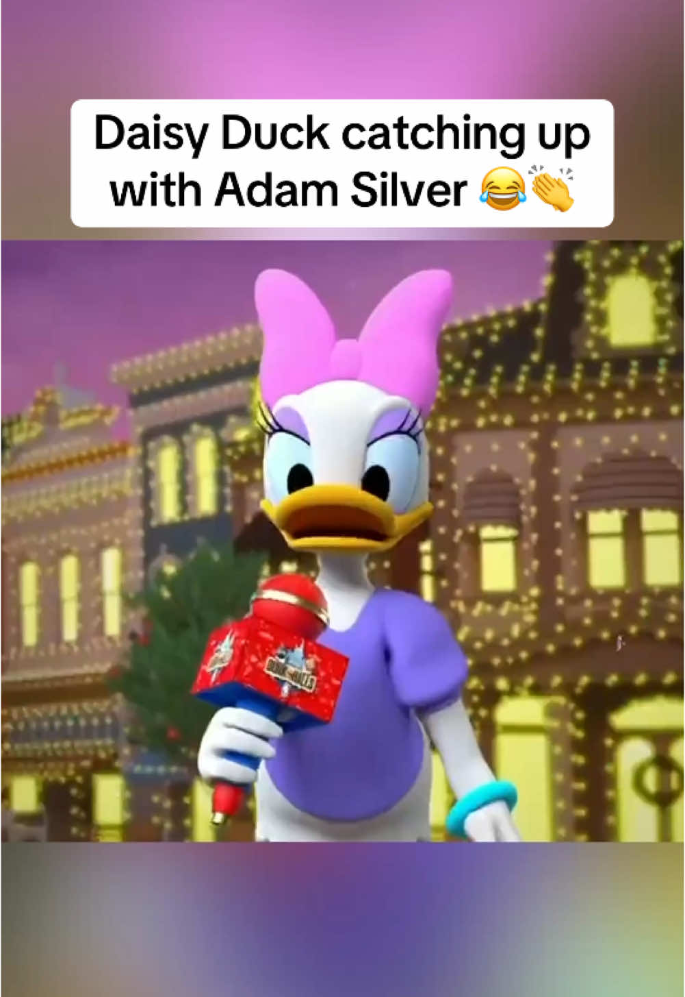 #DaisyDuck caught up with #AdamSilver 😂🙌 #NBA #mickeymouse #disney